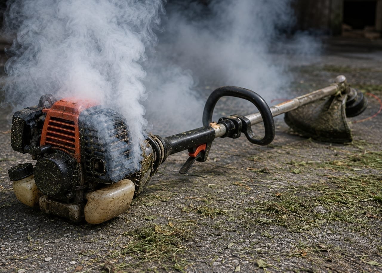 String trimmer spark plug and air filter check